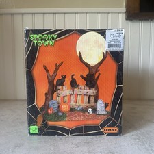 Lemax Spooky Town Happy Howl-O-Ween Cats On F...