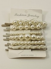 Pearl Hair Clips Set Fashion Jewelry Faux Pearl Barrettes Hair Pins 6pcs