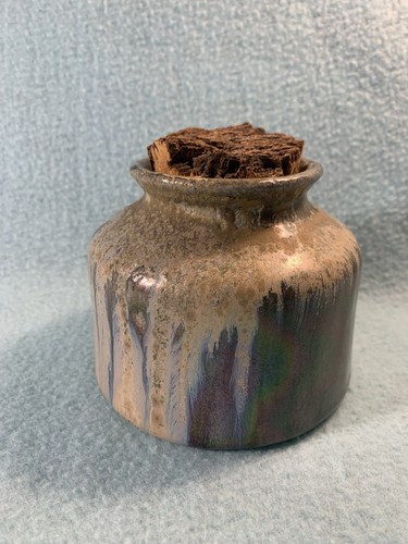 Byron Temple Pottery 1976 Steinzeug Glas Lambertville, NJ. Mit Korkenstopfen. - Bild 2 von 4