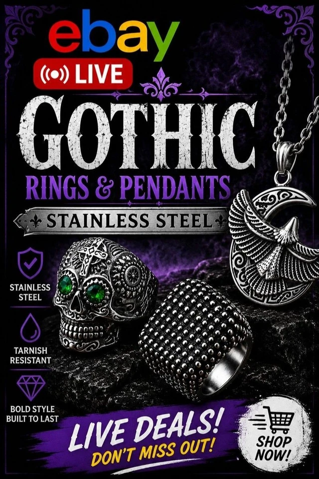 🖤⚔️ Gothic Stainless Steel Jewellery LIVE 💀 Rings & Pendants Deals