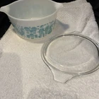 Vintage PYREX Amish Butterprint Casserole Dish 1 Quart 473  Lid 470-C Turquoise