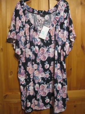Laura Torelli women's tunic size 52/54 top new slightly cute ''spring'' viscose