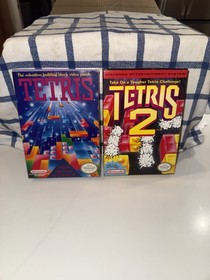 Tetris 1 & 2 Lot (NES Nintendo Entertainment System) Authentic CIB Complete