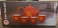 Chefs Counter 5 Piece Ceramic Tea Set Year Of The Dragon Motif New In Box