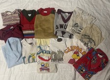 Vintage Kids Unisex Shirts Tops Lot Size 14 Multicolor Graphic Sweaters Tees