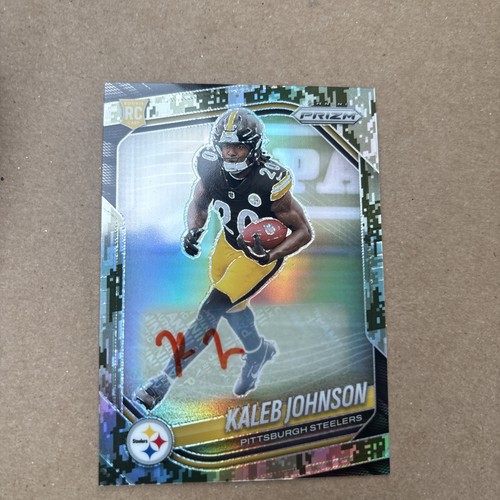 2025 Panini Prizm - Rookies Kaleb Johnson #375 Navy Camo Prizm /25 (RC) Auto