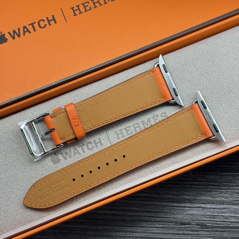 Apple Watch Hermes Correa Rápida de Cuero Naranja Sin Usar para 38mm-42mm Foto 2 de 4