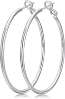 Senteria Creolen Silber 925 Ohrringe Groß Damen Hypoallergen Leicht 20-70Mm | Dü
