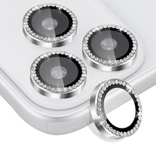 Camera Lens Protector for iPhone 17 Pro/17 Pro Max, Aluminum Diamond Silver