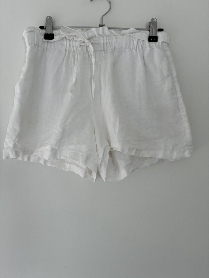Seed Heritage White Linen Shorts Size 6