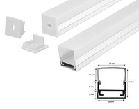 2M Aluprofil Aluschiene Kanal System FüR Led Streifen Milchglas Eckig Abdeckung