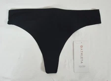 NWT $16 Athleta M Medium Black Ritual  Thong Underwear Panties Panty #883824