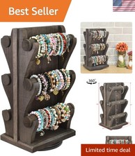 Jewelry Display Stand Two-Sided Rotating Bracelet Organizer Bangle Holder