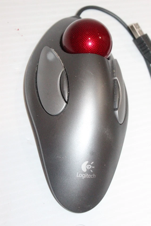 Logitech T-BC21 Marble Wired USB Trackball Mouse Tested Working - Image 2 of 4
