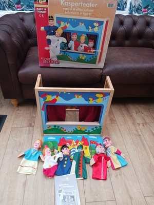 Vintage Tobis Puppet Theatre Boxed Set of 6 Puppets punch and Judy show