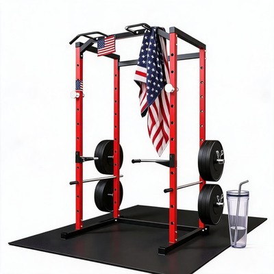Power Cage Squat Rack for Home Gym, 1100 Lb Capacity Power Rack with Pull-Up Bar