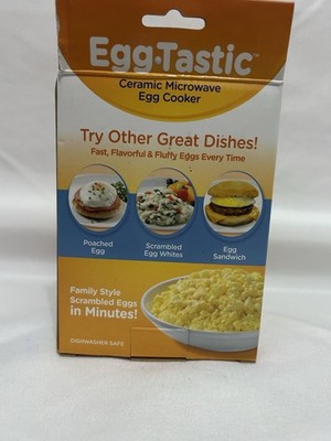 Egg-Tastic Ceramic Microwave Egg Cooker and Poacher for Fast Fluffy Eggs