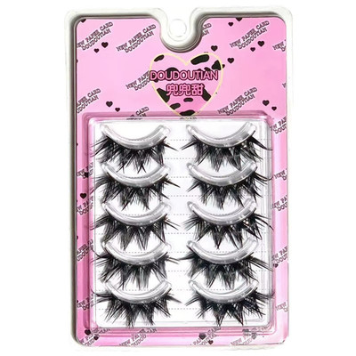 Kpop Idol U Form Falsche Wimpern Full Strip Fluffy Volume Lashes für Mädchen Natu
