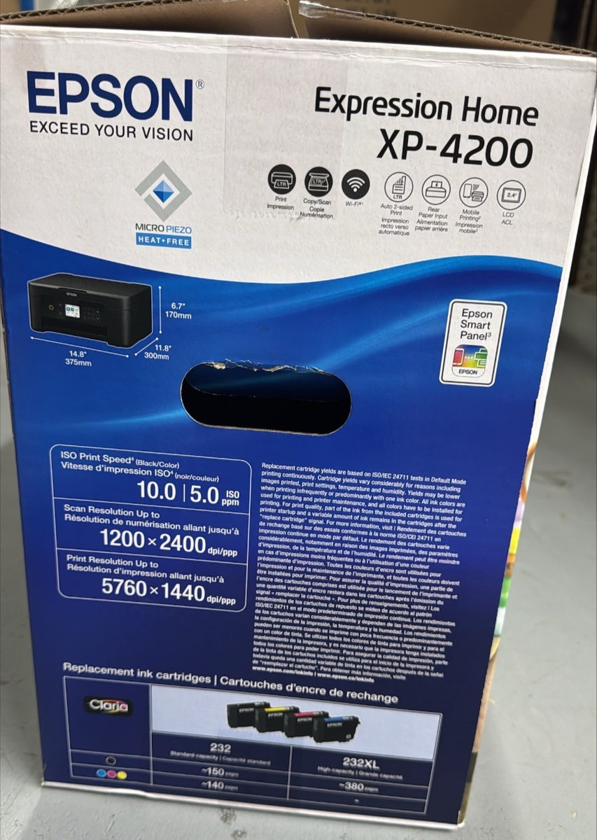 Epson Expression Home XP-4200 Wireless Color All-in-One Printer | eBay