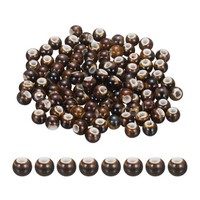 100Stk 8Mm Runde Keramikperlen, Dunkelorange FüR Diy Schmuck