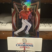 2025 Panini Select #36 James Wood Black and Blue Prizms #02/49