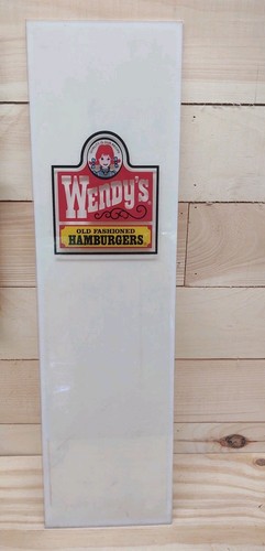 Vintage Wendys Sign Plastic Plexiglass 2 Layer Old Fashioned Hamburgers Advert