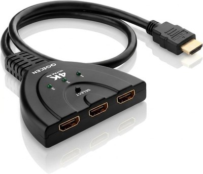 HDMI Switch 3 Port 4K 30Hz Verteiler Auto & Manuell PS4 Xbox Chromecast