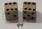 Authentic Civil War EraPair Bone (Bovine) Dice 7/16”