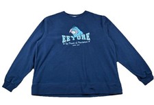 Vintage Disney Store Eeyore The Power Of Pessimism Fleece Sweatshirt Size L Blue