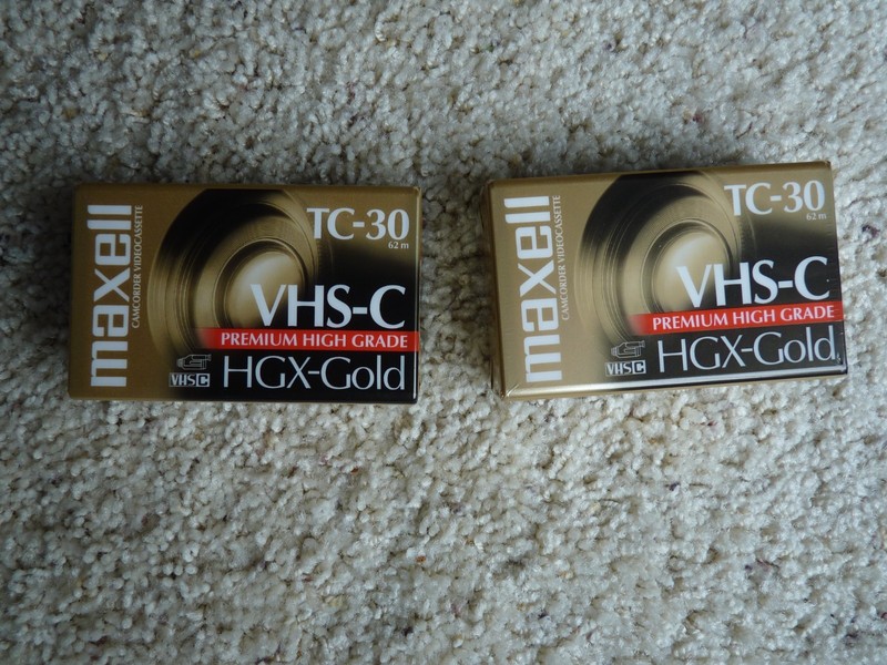 2 Maxwell VHS-C TC-30 HGX-Gold Premium High Grade Video Tapes New Sealed