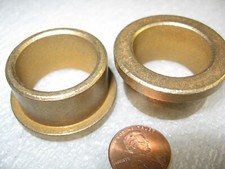 Lot of 2) Oilite Sintered Bronze 1" x 1-1/4" x 3/4" Flanged Bushing Bearing