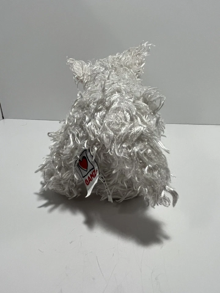 Webkinz 9 inch white terrier with polka dot bow pre-owned no code - Image 3 of 4