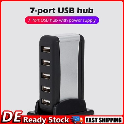 Generic Vertical USB Hub 7 Ports USB 2.0 Splitter mit Netzteil f? PC (EU) DE