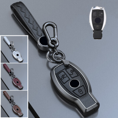 Zinc Alloy Leather Car Key Fob Case Cover For Mercedes Benz A C E C LK CLS AMG