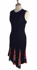 NWT Derek Lam 10 Crosby Black Asymmetrical Floral Sleeveless Dress Sz 10