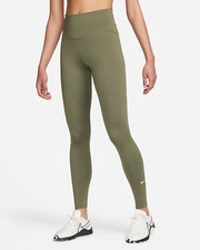 Nike One Dri Fit Womens Green High Rise Leggings Tight Fit Stretch Size XS NWT