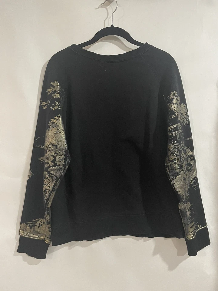 Sudadera para mujer Silence Noise negra/dorada talla S mezcla de algodón pulóver Foto 3 de 4
