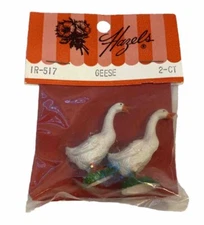 Vintage Hazels Geese 2 Count IR-517 Hazel Pearson Handicrafts New Old Stock