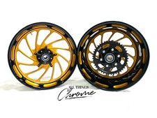 360 FAT TIRE *COLOR MATCH* BLACK AND GOLD TURBO WHEELS 09-20 SUZUKI GSXR 1000