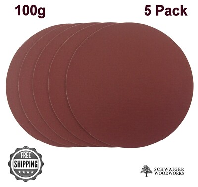 12'' inch Sanding Disc, 100 grit, 5 Pack, Peel & Stick, for Disc Sanders  