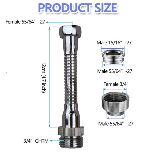 Faucet Extender Garden Hose Adapter Hose Protector Flexible Kitchen Sink Faucet - Picture 2 of 6