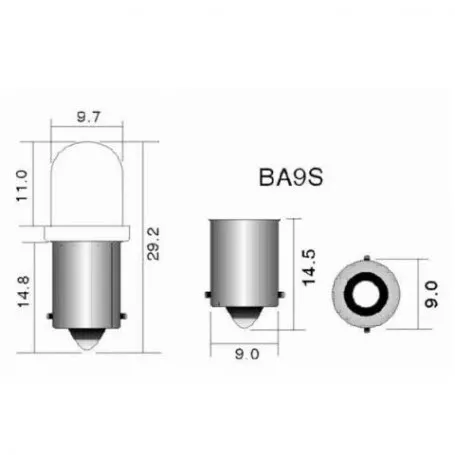 2x BA9S COB LED Bulbs White Car Sidelights Reverse Interior Lights GLB233 GLB989 - Picture 4 of 4
