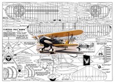 Model Airplane Plans UC : Curtiss P6-E "Hawk" 1/12 Scale Biplane for .35-.49