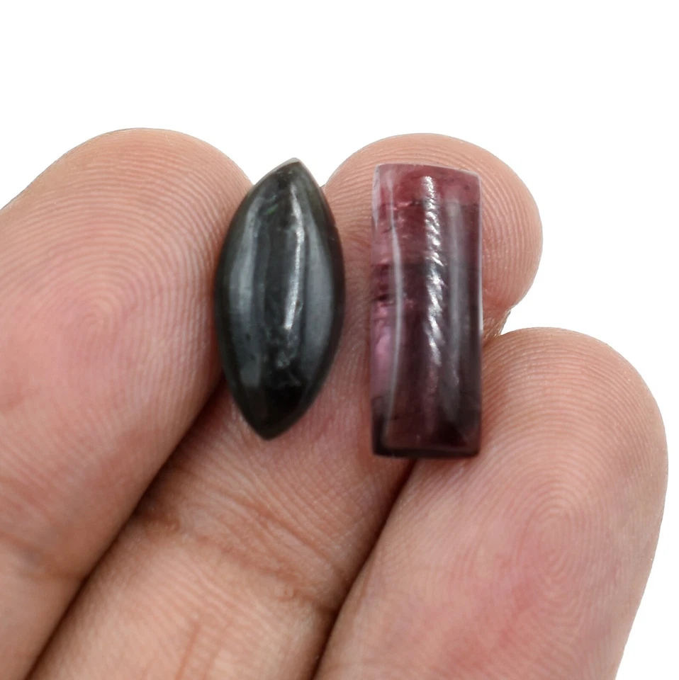 Natural Bio Tourmaline Loose Gemstone Cabochon 5X5 to 6X14 mm Plain Polished - Image 4 of 4