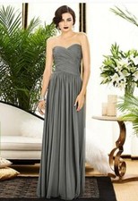 Dessy 2880...Special Occasion / Strapless Chiffon Dress....Gray...Size 0...NWT