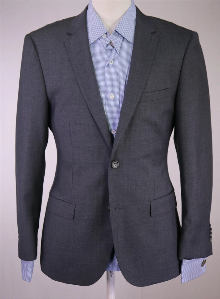 Blazer de lana Giovanni Bresciani para hombre calce ajustado gris 2-Btn Super 150 38S Foto 2 de 4