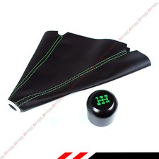 M10 X 1.25 Jdm Type-r Blk Green 5 Speed Gear Knob Leather Shift Boot For Mazda M10 X 1.25 Jdm Type-r Blk Green 5 Speed Gear Knob Leather Shift Boot For Mazda