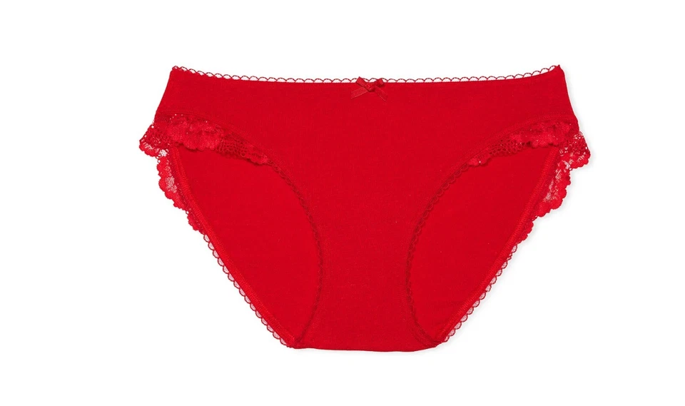 VICTORIA'S SECRET Cotton Lace Trim Bikini Panty, Red Lipstick XS S M L XL XXL - Image 2 of 4