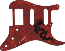Stratocaster Strat Pickguard Custom fits Fender SSH11 Hole Guitar Dragon 1