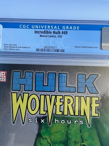 UNGLAUBLICHER HULK #49 - CGC 9.0 MAURICE SENDAK HOMMAGE COVER VON KAARE ANDREWS! - Bild 3 von 4
